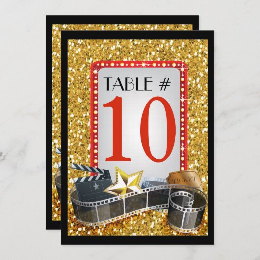 ムービースターバルミツワーテーブルナンバーカード 招待状 (正面/裏面)