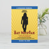 ムービースターバルミツワー招待状イエローブルー 招待状 (スタンド正面)