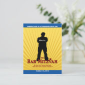 ムービースターバー（ユダヤ教の）バル・ミツバー保存日付イエローブルー 案内ポストカード (スタンド正面)