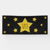 ムービースター誕生日ブラック&金ゴールドスター 横断幕 (横)