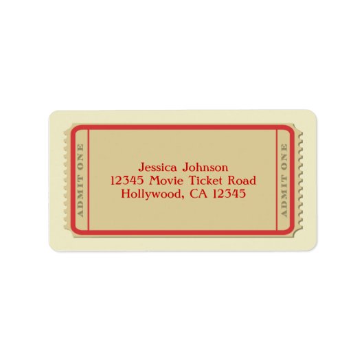 ムービーチケットの宛名ラベル ラベル (正面)