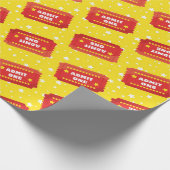 ムービーチケットパターンのラッピング紙 ラッピングペーパー (角)