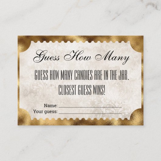 ムービーチケットブライダルシャワー推測キス数 エンクロージャーカード (正面)