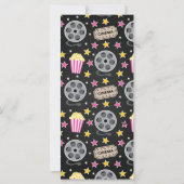 ムービーチケット招待状、ムービーナイト招待状ピンク (裏面)