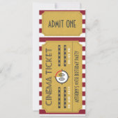 ムービーチケット誕生日パーティー追加フォト招待状 招待状 (正面)