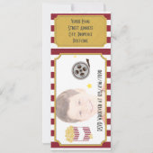 ムービーチケット誕生日パーティー追加フォト招待状 招待状 (裏面)