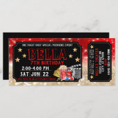 ムービーチケット誕生日招待状 (正面/裏面)