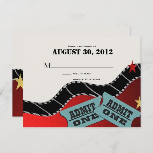 ムービーテーマの返信カード 出欠カード (正面/裏面)