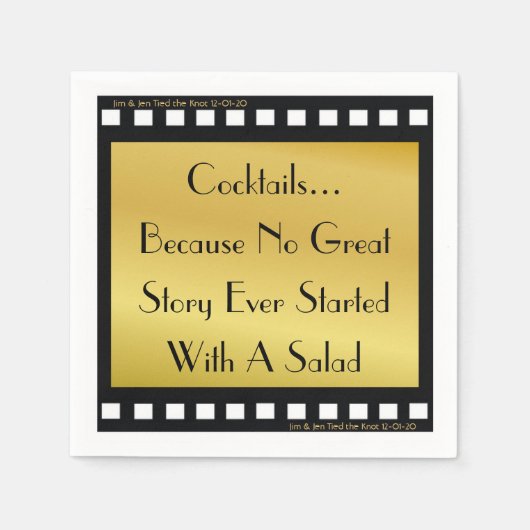 ムービーテーマカクテルパーティーナプキンス スタンダードカクテルナプキン (正面)
