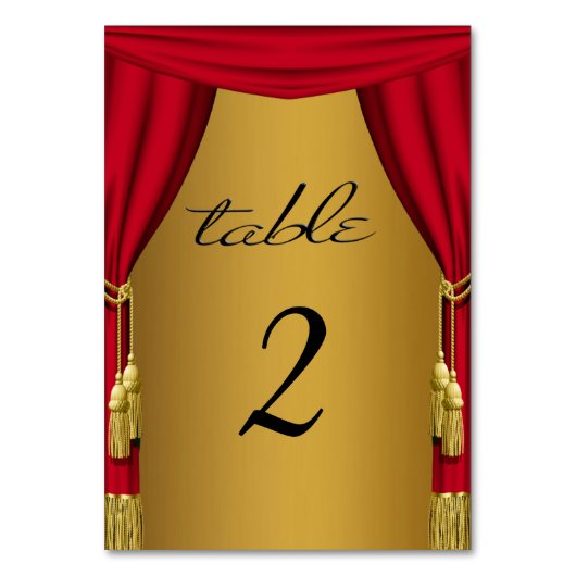 ムービーテーマカーテン金ゴールド テーブルナンバー (正面)