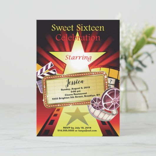 ムービーテーマスウィート16招待状 招待状 (スタンド正面)