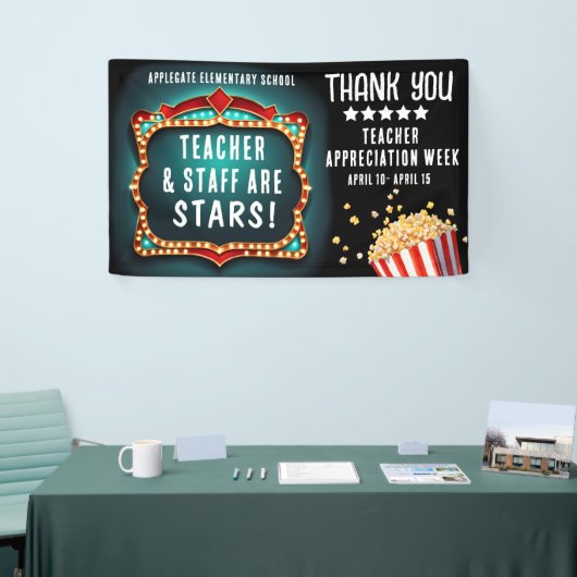 ムービーテーマ先生評価ウィークのバナー 横断幕 (トレードショー)