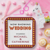 ムービーテーマ結婚のマーキー記号 ペーパープレート (パーティー)