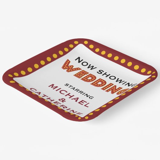 ムービーテーマ結婚のマーキー記号 ペーパープレート (傾斜あり)