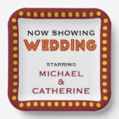 ムービーテーマ結婚のマーキー記号 ペーパープレート (正面)