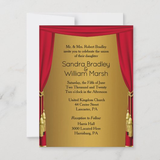 ムービーテーマ結婚式招待状4.25 x 5.5 招待状 (正面)