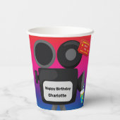 ムービーテーマ誕生日パーソナライズされたポップコーンドリンク 紙コップ (裏面)