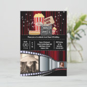 ムービーテーマ2フォトストリップシネマポップコーンパーティー 招待状 (スタンド正面)