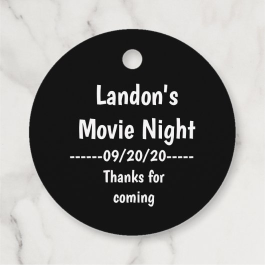 ムービーナイトアウトバックヤードパーティーポップコーンチケット フェイバータグ (裏面)