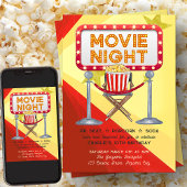 ムービーナイトシネマポップコーンパーティー誕生日 招待状