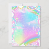 ムービーナイトスリープアンダーパステルレインボー誕生日 招待状 (裏面)