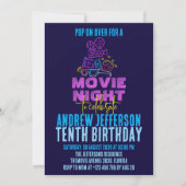 ムービーナイトネオン誕生日グローパーティーシネマ 招待状 (正面)