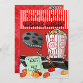 ムービーナイトバースデーパーティ招待状 招待状 (正面/裏面)