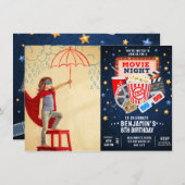 ムービーナイトフォト誕生日招待状 招待状 (正面/裏面)