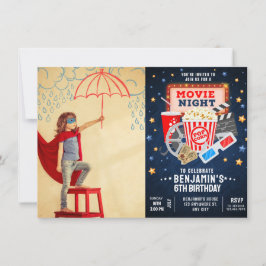 ムービーナイトフォト誕生日招待状 招待状