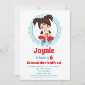 ムービーナイトブラウンヘアガールズ誕生日招待状 招待状 (正面)