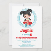 ムービーナイトブラックヘアガールズ誕生日招待状 招待状 (正面)