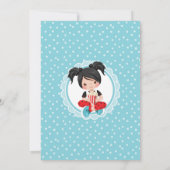 ムービーナイトブラックヘアガールズ誕生日招待状 招待状 (裏面)