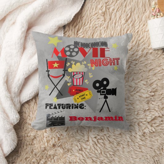 ムービーナイトホームシアターデザイン（名前付き） クッション (ブランケット)