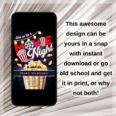 ムービーナイトポップコーン子供の誕生日 招待状