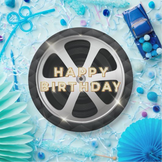 ムービーナイトラグジュアリーハッピーバースデー ペーパープレート (パーティー)