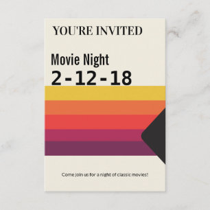 ムービーナイトレトロ1980s VHSビデオテープ招待状 招待状