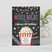 ムービーナイト子供の誕生日パーティの招待状 招待状 (スタンド正面)