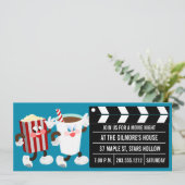 ムービーナイト招待状(ティール（緑がかった色）) 招待状 (スタンド正面)