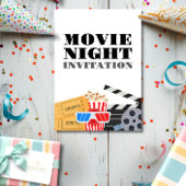 ムービーナイト誕生日おもしろいシネマパーティー 招待状