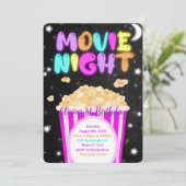 ムービーナイト誕生日招待状 招待状 (スタンド正面)
