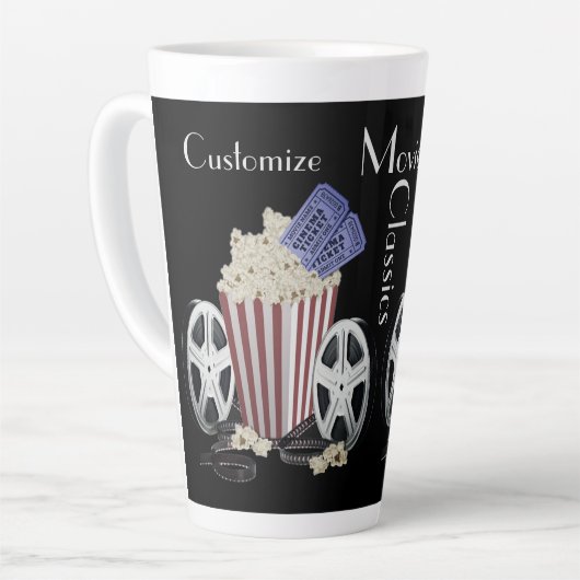 ムービーパーソナライズされたクラシック カフェラテマグ (左アングル)