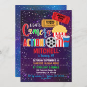 ムービーパーティの招待状シネマパーティー 招待状 (正面/裏面)