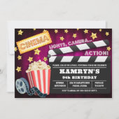 ムービーパーティの招待状、ムービー夕べ 招待状 (正面)