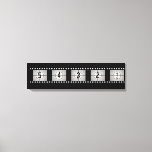 ムービーフィルムストリップのカウントダウン キャンバスプリント (正面)