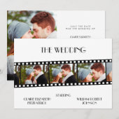 ムービーフィルムストリップフォトコラージュ日付カードを保存 セーブザデート (正面/裏面)