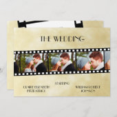 ムービーフィルムストリップフォトコラージュ日付カードを保存 セーブザデート (正面/裏面)