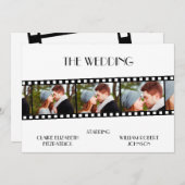 ムービーフィルムストリップフォトコラージュ日付カードを保存 セーブザデート (正面/裏面)