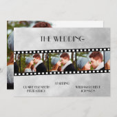 ムービーフィルムストリップフォトコラージュ日付カードを保存 セーブザデート (正面/裏面)