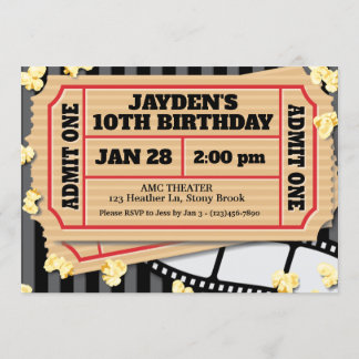 ムービーポップコーン招待状 招待状