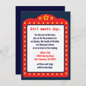 ムービーマーキーシアター結婚式招待状 招待状 (正面/裏面)